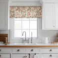 thumbnail image 3 of Mushroom Valance Curtains for Kitchen/Living Room/Bathroom/Bedroom Window,Rod Pocket Small Topper Half Short Window Curtains Sheer Scarf,Pastoral Summer Botanical Watercolor Spring Floral 42"x18", 3 of 8