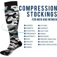 thumbnail image 4 of FREEAMG High Elasticity Compression Socks, High Knee Socks Adult Universal Leisure Relieve Fatigue,Charcoal Black White Grey Camo Travel Daily with Running (1 Pair), 4 of 7