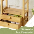 thumbnail image 5 of BathWay Bamboo Bathroom Countertop Organizer, 2-Tier Makeup Organizer with 2 Drawers, Vanity Organizer Storage Coffee Matcha Station, Compact Shelf for Bathroom Kitchen Office, Black, 5 of 8