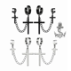 thumbnail image 1 of Aretes Colgante Hombre Piercing Doble Cruz Acero Inoxidable Xtellar negro, 1 of 4
