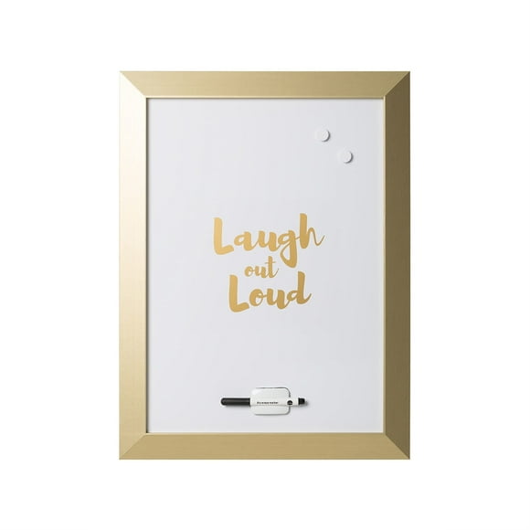 Tableau Magnétique Effaçable à Sec, Citation "LOL", Cadre Métallique Doré, 18 Pouces X 24 Pouces
