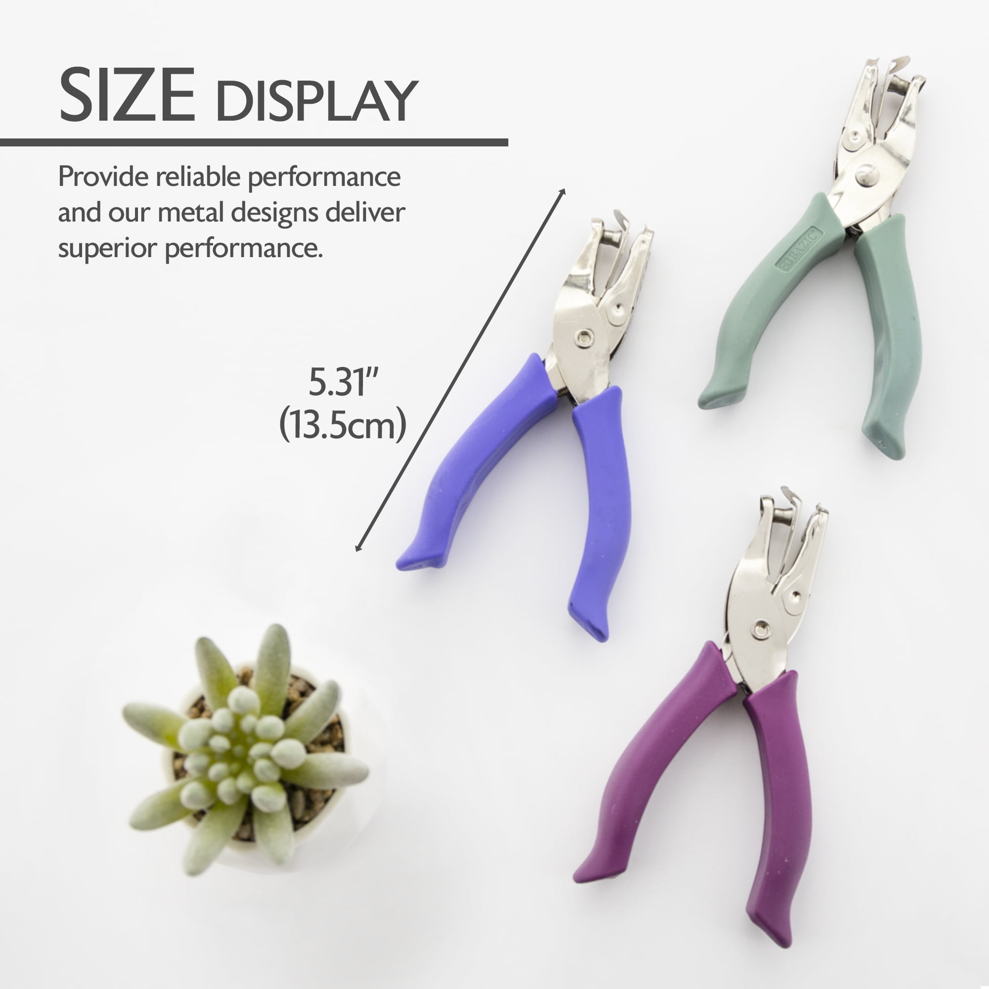 BAZIC Paper Punch 3 Hole 1/4" w/ Soft Grip Chip Tray Holder, 24-Pack
