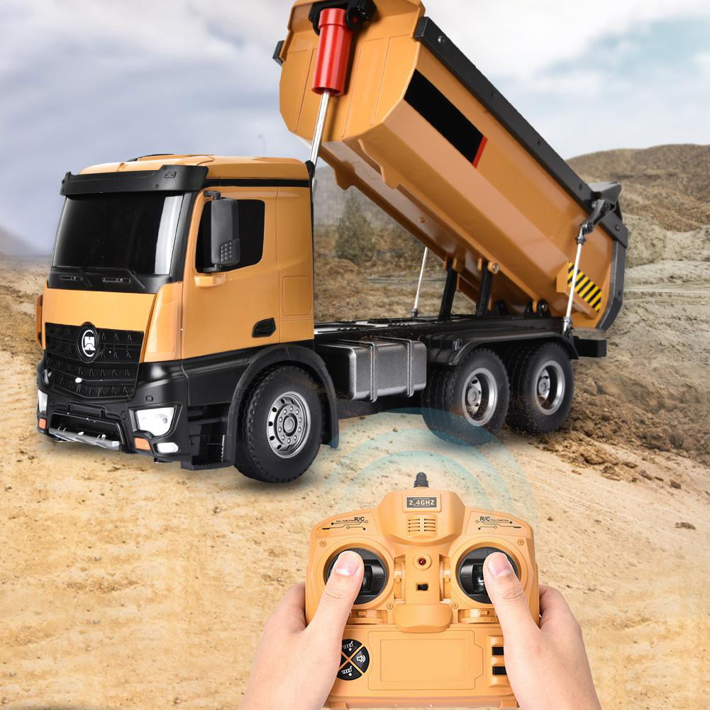New RC Toy 4CH Remote Control Big Dump Truck Loaded Sand Vehicle Toys 1/26 Scale