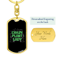 thumbnail image 3 of Crazy Plant Lady Mom Stainless Steel or 18k Gold Premium Swivel Dog Tag Keychain, 3 of 8