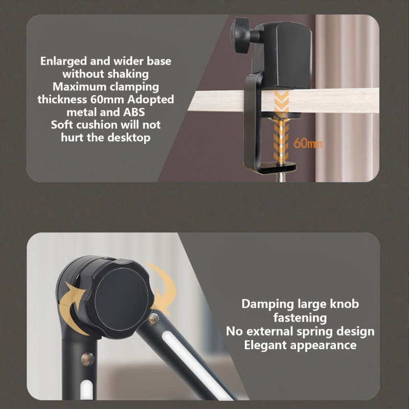 Adjustable LED Mic Boom Arm Suspension Boom Scissor For Professional Recording