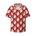 thumbnail image 3 of Goofa Fire Symbols Printed Men's Casual Short-sleeved Shirt,Lightweight Breathable Button-down,Summer Casual men's top,Versatile Fashion shirt-Small, 3 of 7