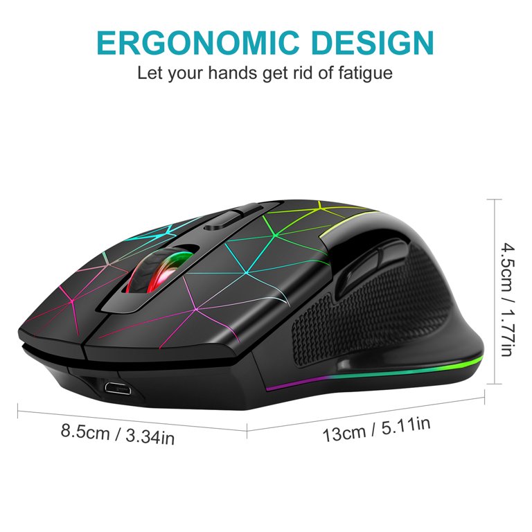 RPM Euro Games 2.4 Ghz Rechargeable Wireless Gaming Mouse, 500 mAh Battery, Adjustable DPI Upto in 2023