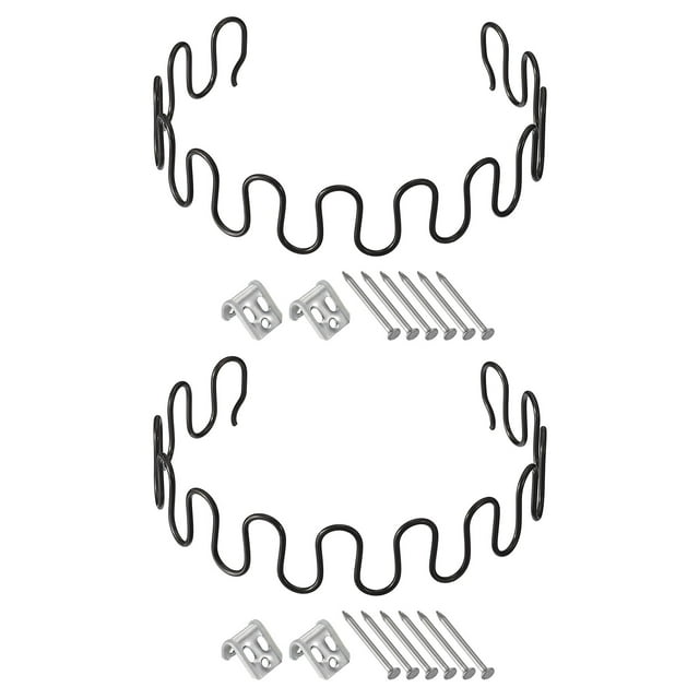 Unique Bargains 2Pack 21.7' Round Sofa Spring Replacement Kit for Furniture Couch Repair, Black