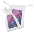 thumbnail image 2 of Gerber Daisy Fabric Pouch Set of 2, Oil Painting Print with Abstract Vibrant Flower Petals, Small Drawstring Bag for Toiletries Masks and Favors, 9" x 6", Fuchsia and Multicolor, by Ambesonne, 2 of 2