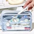thumbnail image 6 of PYURTEP Large Capacity Pencil Case, Clear Portable Pencil Pouch, Cute Double-layer Zipper Pouch for Office Exam Home Use, 6 of 6