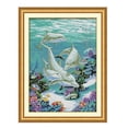 thumbnail image 2 of 2X Kits De Punto De Cruz Contados Para Principiantes Conjunto De Bordado De Delfines Y Peces Costura DIY Patrón Hecho A Mano Punto De Cruz Decoración Soledad Kits de punto de cruz estampado, 2 of 10