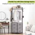 thumbnail image 3 of Juiluna Clothing Rack with 6 Drawers, Freestanding Closet Organizer, Clothes Stand Dresser with Steel Frame & Wooden Top, Tall Closet Storage Organizer, Garment Rack for Hanging Shirts,Dresses,Jackets, 3 of 9