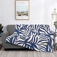 thumbnail image 5 of Horizontal Flannel Blanket Is Light Warm Soft Anti-Pilling Anti-Wrinkle Anti-Allergy And No Hair Loss For Bed And Sofa Camping Travel Zebra Print Style Steelblue_1, 5 of 8