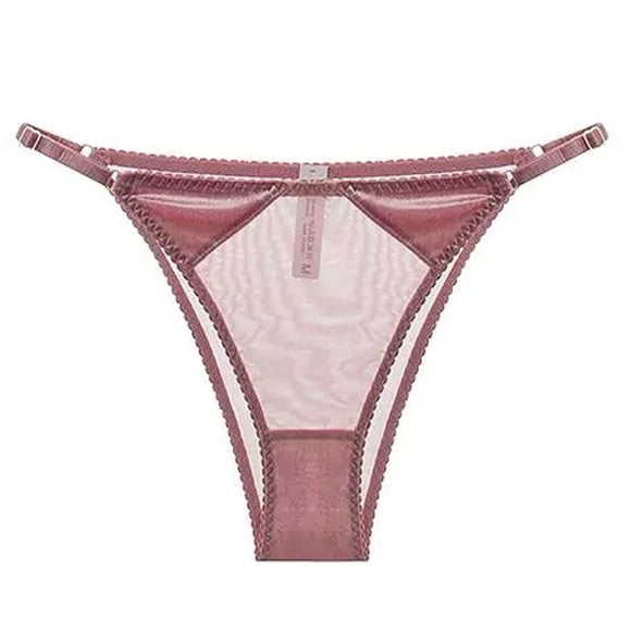 String Bikini Panties Women's Sheer Lace Underwear Panties Mesh Lightweight Valentine's Day Casual Underpants Briefs L