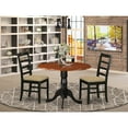 thumbnail image 2 of East West Furniture  3 Piece Dinette Set Contains a Round Dining Table and 2 Dining Chairs, Black & Cherry (Seat Options) DLPF3-BCH-C DLPF3-BCH-C, 2 of 6