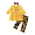 thumbnail image 1 of ZAXARRA Girls Clothes Set, Round Collar Pullover Pants and Headdress, 1 of 7