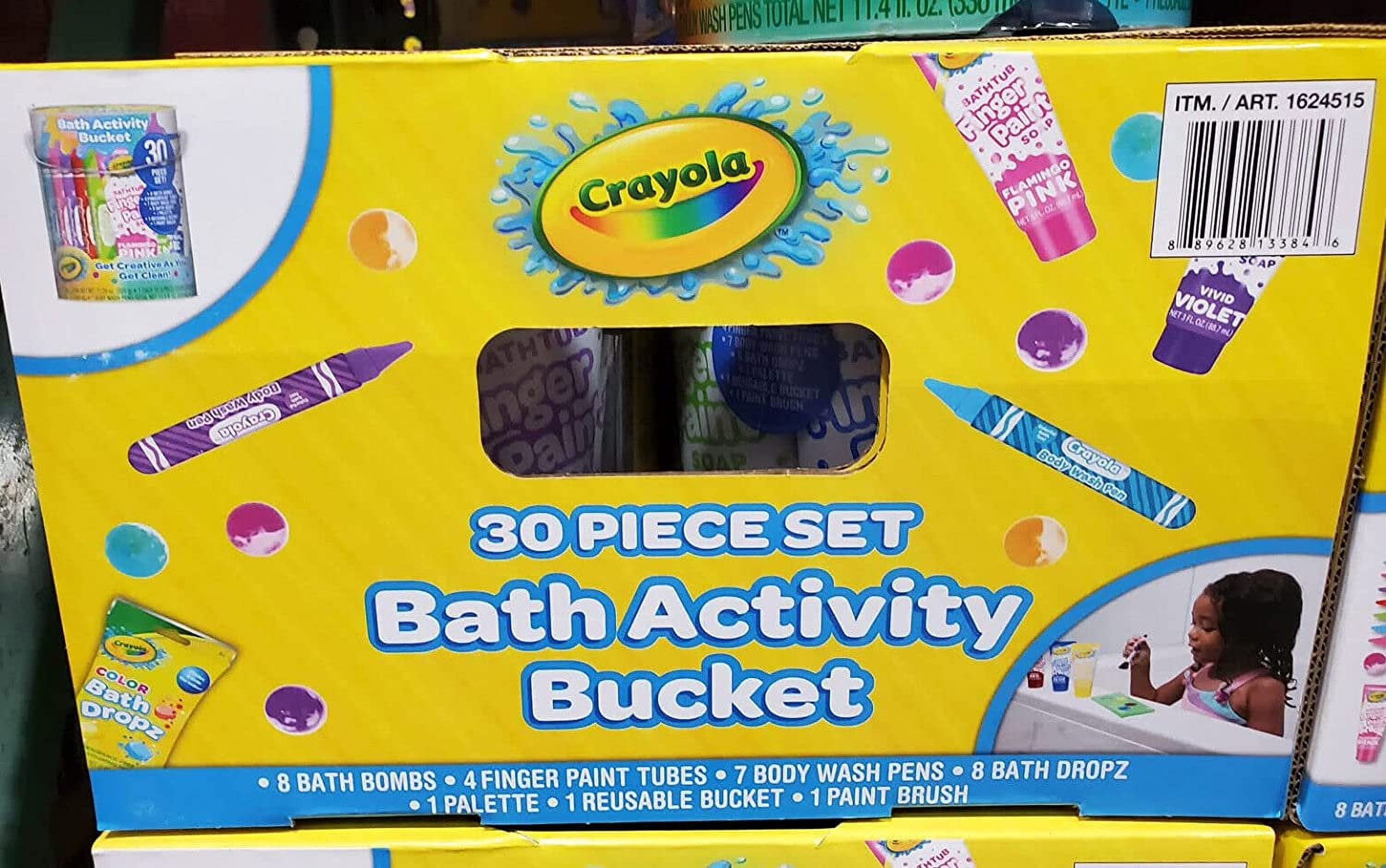 Crayola Bath Activity Bucket for Toddlers: 30 Piece Set with