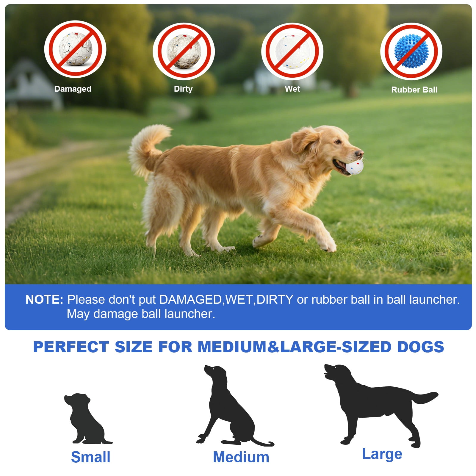 Haosegd Automatic Ball Launcher for Dogs: Interactive Dog Toy with Remote Control,Rechargable Ball Throwing Machine for Medium/Large Dogs,40t/60ft/80ft,8 x 2.5" ETPU Tennis Balls