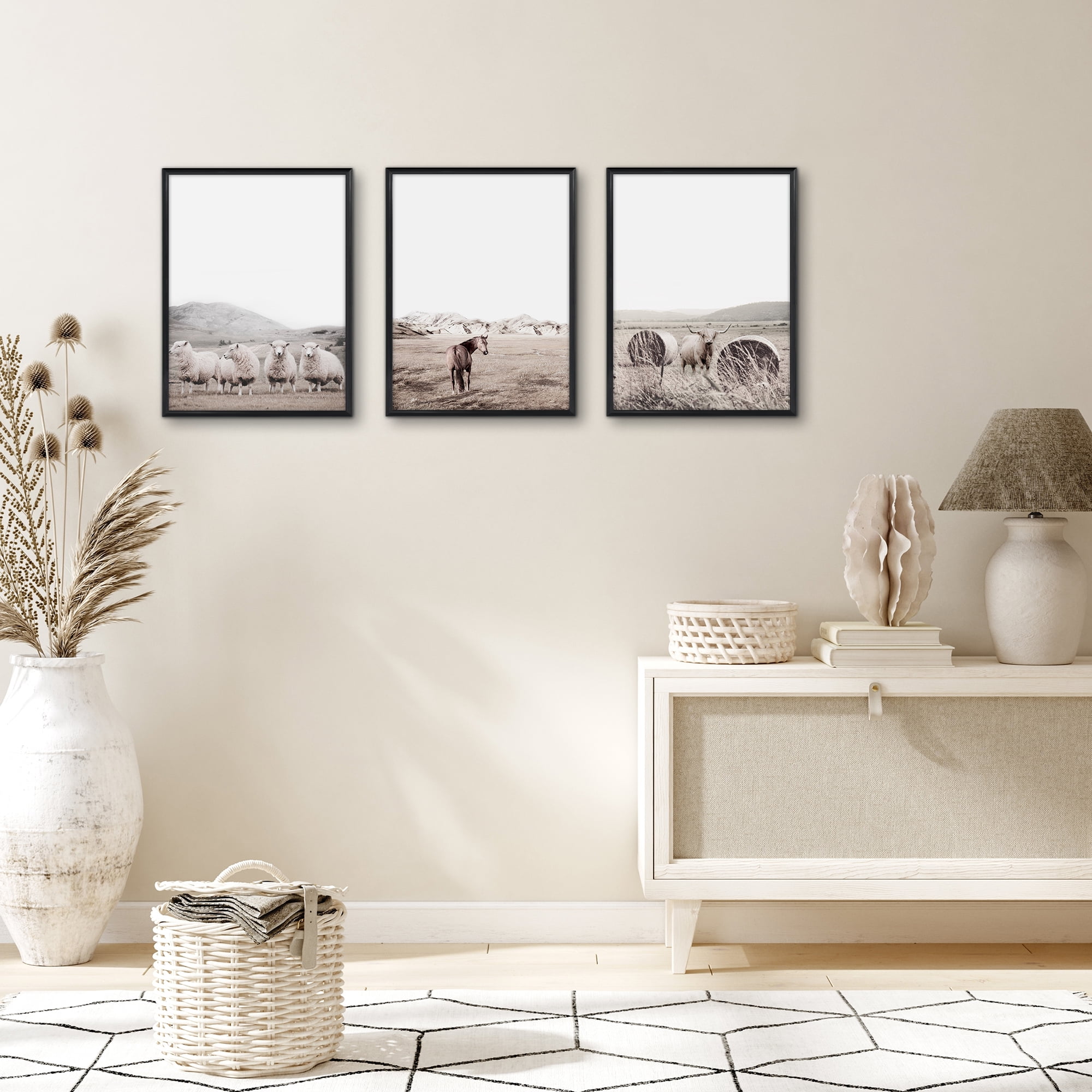 Americanflat 12x16 Picture Frame 3 Pack Polished Front Cover Slide Photo Buildable Molding Fusion - Black