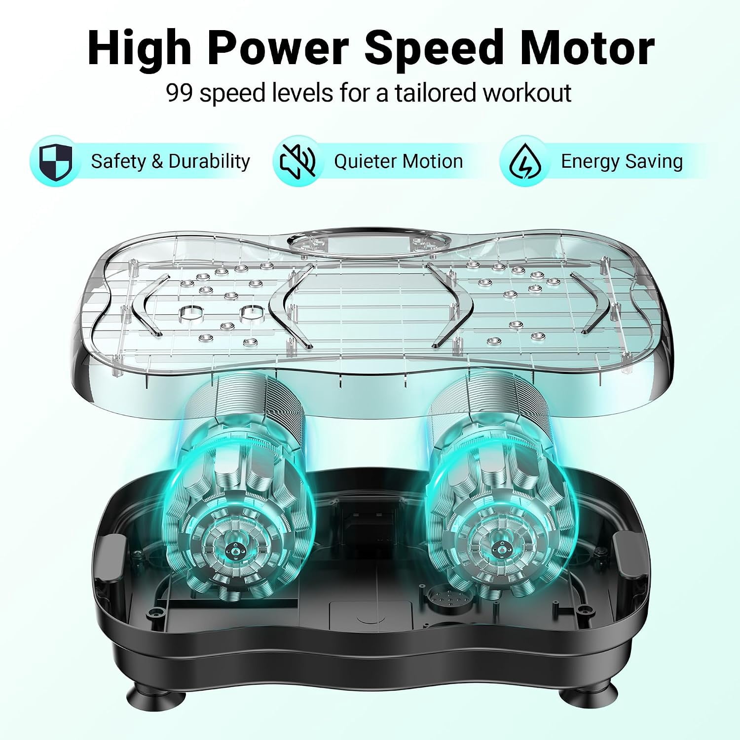 Vibration Plate Exercise Machine for Lymphatic Drainage, 450lbs | Bluetooth Speakers, Magnetic Massage,99 Speed Levels,2 Resistance Bands, Remote & Touch Control, Anti-slip Feet