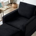 thumbnail image 4 of Corduroy Singe Sofa Chair with Ottoman,  Classic Corduroy Chaise Lounge, Comfy Sofa Chaise Couch Chair, Upholstered Accent Chair with Ottoman for Living Room, 4 of 9