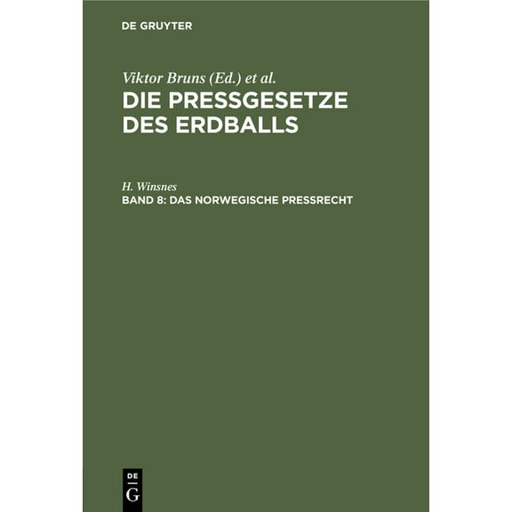Das Norwegische PreÃrecht, (Hardcover)