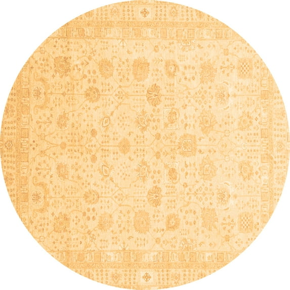 Ahgly Company Indoor Round Oriental Brown Traditional Area Rugs, 8' Round