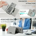 thumbnail image 3 of Dteck for Samsung Galaxy Z Fold 6 Case, Compatible with MagSafe, 2 in 1 PU Leather Magnetic Detachable Credit Card Holder Flip Cover Kickstand for Men Women,Gray, 3 of 11