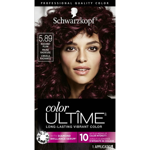 Schwarzkopf Color Ultime Hair Color, 5.89 Radiant Plum, 1 Application - Permanent Red Hair Dye for Vivid Color Intensity and Fade-Resistant Shine up to 10 Weeks