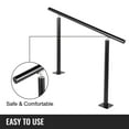 VEVOR Stair Railing Kit 4ft Length 2/3 Steps Aluminum Black Handrail