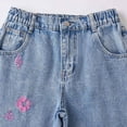 thumbnail image 4 of TOWED22 Girl’s Elastic Waist Jeans Straight Leg Demin Pants Casual Stretch Long Pants with Pockets Light Blue,12-14 Y, 4 of 9