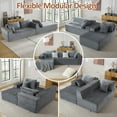 thumbnail image 3 of 110" Oversized L-Shaped Sectional Sofa Modern Modular Cloud Couch with Deep Seating Upholstered Sofa for Living Room Bedroom, No Assembly Required,Gray Corduroy, 3 of 10
