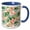 Blue/White, variant on 3drose, Aloha Hibiscus Flower Leaves Monstera Jungle Tropical Hawaii Pattern, 15oz Two-tone Red Mug