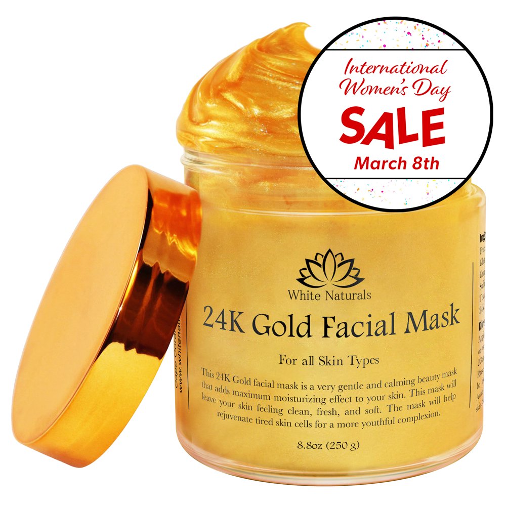 24K Gold Facial Mask By White Naturals Rejuvenating AntiAging Face
