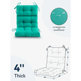thumbnail image 2 of ZEOLABS Outdoor High Back Chair Cushions Set of 4,Waterproof All-Weather Tufted Seat Back Patio Furniture Cushions with Ties for Lawn Adirondack,Rocking Chair, 45x22 Inch, Teal, 2 of 5
