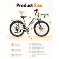 thumbnail image 4 of Cityone Plus Step-Thru Electric Bike for Adults, 26" EBike with 500W Motor, Max 28MPH, 48V 15Ah Battery 500W, Electric Bicycle with 7-Speed, White, 4 of 8