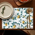 thumbnail image 5 of Bright Citrus Lemon Placemats, Flax Linen Table Mats Set of 4, Wrinkle Free and Heat Resistant, Retro Floral Fruit Pattern Ideal for Cute Summer Kitchen Decor, 5 of 6