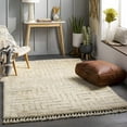 thumbnail image 4 of Hauteloom Longstanton Wool Living Room, Bedroom Area Rug - Bohemian, Transitional - Plush Pile - Cream, Medium Gray, Black - 2' x 3', 4 of 12
