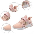 thumbnail image 5 of Quealent Toddler Glitter Tennis Shoes Slip On Boys Girls Sneakers Casual Running Shoes Woven Breathable with Soft Soled Sports Hook-Loop Outdoor Shoes Pink for Size 4, 5 of 6