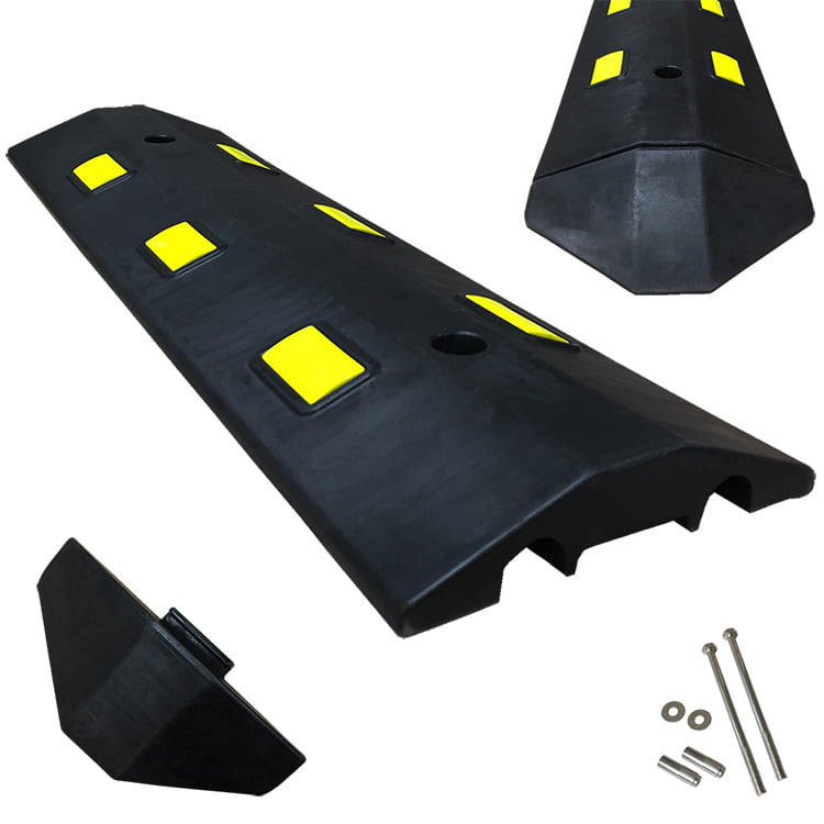 3FT Asphalt Light Weight Speed Bump Traffic Road Safety Control Black & Yellow 