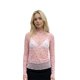 thumbnail image 1 of Camiseta de manga larga transparente para mujer, cuello alto, estampado de corazón, corte ajustado, estilo casual y urbano., 1 of 7