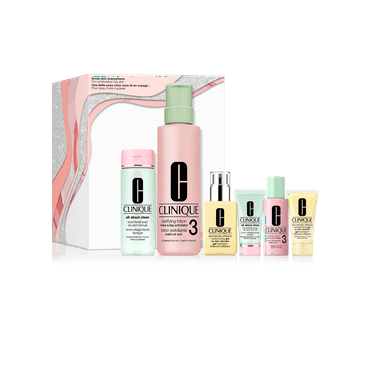 Clinique Great Skin Everywhere 3-Step Skincare Gift Set For Oily Skin All About Clean Liquid Facial Soap Oily Skin Formula, Dramatically Different Moisturizing Gel,  All About Clean Liquid Facial Soap