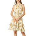 thumbnail image 3 of INSPIRE CHIC Mother's Day Women's Chiffon Dresses Smocked Chic Floral Sleeveless A-Line Mini Dress XS White, 3 of 9