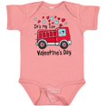 thumbnail image 3 of Inktastic It's My 1st Valentine's Day Fire Truck with Cute Dalmatian Boys or Girls Baby Bodysuit, 3 of 5