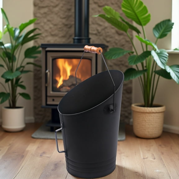 10L Compact Ash Bucket − Small Heat-Resistant Ash Bin for Pellet Grill & Firepit, Fast Cleanup with Easy-Grip Handle