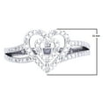 thumbnail image 2 of Dazzlingrock Collection 0.10 Carat (ctw) Sterling Silver White Diamond Promise Double Heart Engagement Ring 1/10 CT, Size 9, 2 of 4
