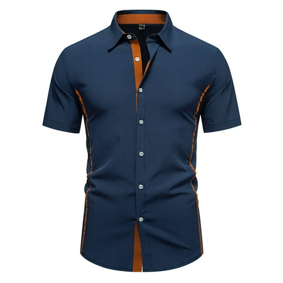 Men's Casual Button Down Shirt Short Sleeve Summer Business Dress Shirt Comfortable Stylish Top for Daily Wear Mens T-Shirts Summer Lightweight Tee Tops