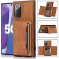 thumbnail image 5 of Design for Samsung Galaxy Note 20 Wallet Case with Tempered Glass Screen Protector PU Leather Credit Card Holder Slot Phone Cases Kickstand Shockproof Protective Cover for Women 6.7 inch Brown, 5 of 13
