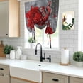 thumbnail image 5 of Red Roses Balloon Curtains for Bedroom/Front Door/Bathroom, Valentine's Day Crystal Butterflies Floral Tie Up Curtains 63 Inch Length Light Filtering Kitchen Curtains Shades for Windows 46"x63", 5 of 8