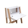 thumbnail image 3 of Furniture of America Asher Secretary Desk in White and Natural Wood with Drawer, 3 of 4